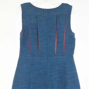 Esley Sheath Dress Size Medium Pockets Teal Red